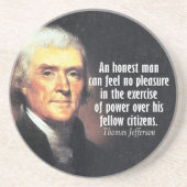 Thomas Jefferson Quote over Macht Zandsteen Onderzetter (Voorkant)