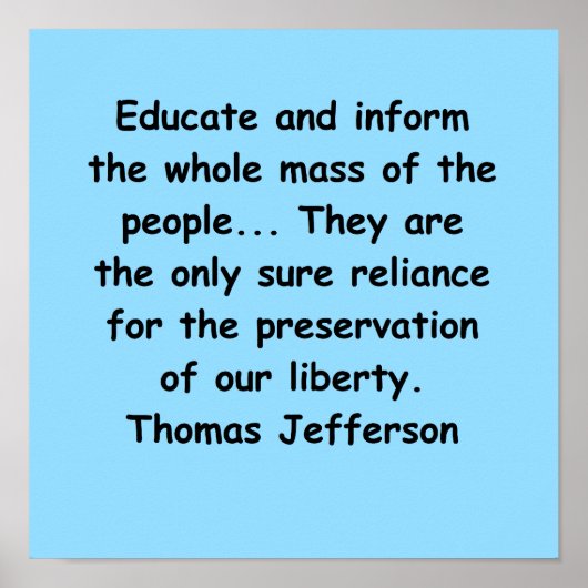 thomas jefferson quote poster (Voorkant)