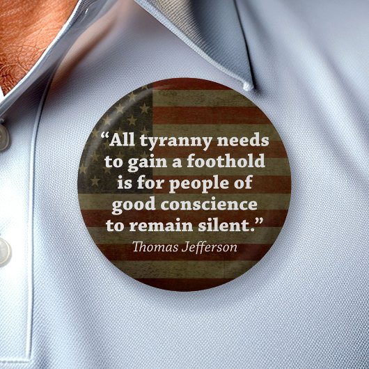 Thomas Jefferson Quote Ronde Button 5,7 Cm