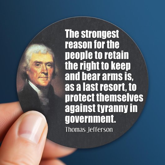 Thomas Jefferson Quote Ronde Sticker