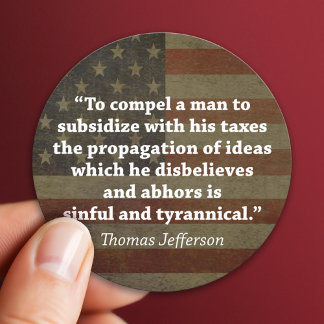 Thomas Jefferson Quote Ronde Sticker