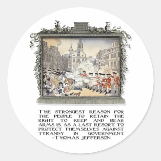 Thomas Jefferson Quote: Tyrannie in de regering Ronde Sticker (Voorkant)