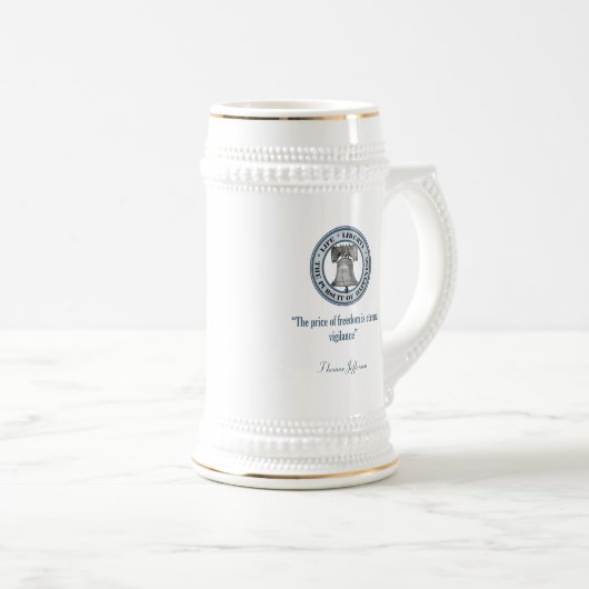 Thomas Jefferson Quote (Vigilance) Bierpul (Voorkant rechts)