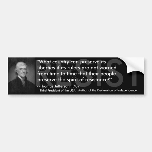 Thomas Jefferson RESIST Bumpersticker (Voorkant)