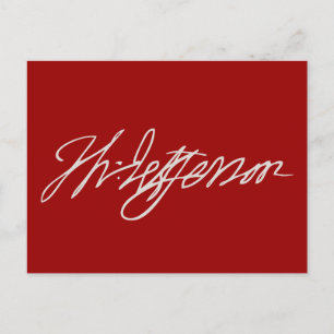 Thomas Jefferson Signature Briefkaart