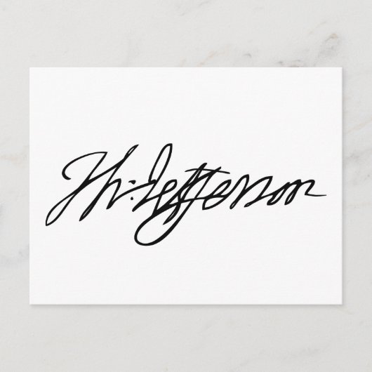 Thomas Jefferson Signature Briefkaart (Voorkant)