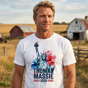Thomas Massie Voor President 2028 Vrijheidsbewegin T-shirt