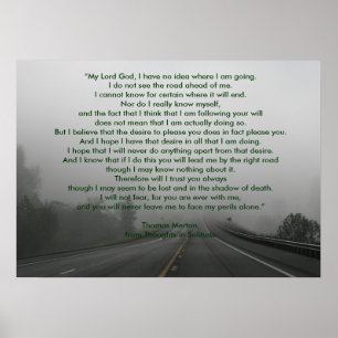 Thomas Merton's gebed van Thoughts in Eenitude Poster