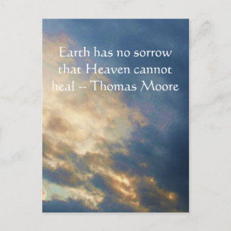 Thomas Moore inspirerend quote met blauwe lucht Briefkaart