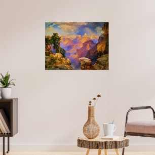 Thomas Moran art, Grand Canyon met Regenboog Poster