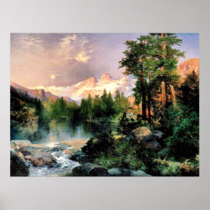 Thomas Moran - Drie Tetons Poster