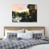 Thomas Moran kunst, De Drie Tetons Canvas Afdruk (Insitu (Slaapkamer))