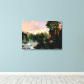 Thomas Moran kunst, De Drie Tetons Canvas Afdruk (Insitu (Houten vloer))