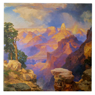 Thomas Moran-kunst, Grand Canyon met regenboog Tegeltje