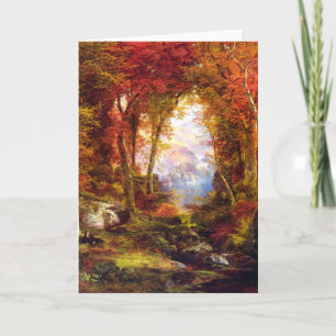 Thomas Moran - onder de bomen Feestdagen Kaart