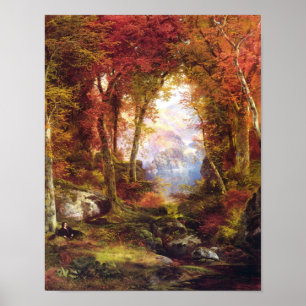 Thomas Moran - Onder de bomen Poster