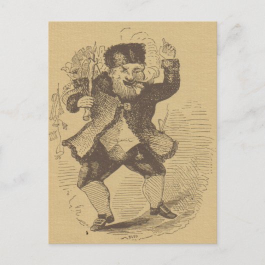 Thomas Nast's vroege St. Nick Drawing Card Briefkaart (Voorkant)