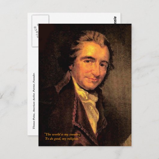 Thomas Paine - Carte postale (Devant / Derrière)