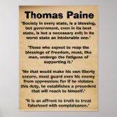 Thomas Paine Citations Poster (Devant)
