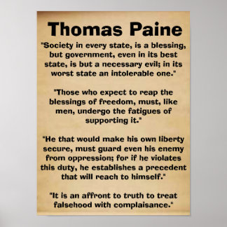 Thomas Paine Citations Poster