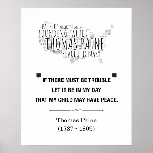 Thomas Paine Liberty Quote Poster (Voorkant)