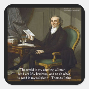 Thomas Paine "Mijn Broeders" Cadeaus & Kaarten Vierkante Sticker