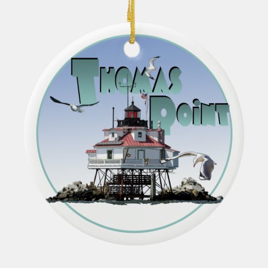Thomas Point Lighthouse Keramisch Ornament (Achterkant)