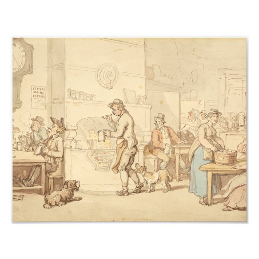 Thomas Rowlandson - Binnenshuis van een Inn Foto Afdruk (Voorkant)