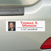 Thomas S. Monson is mijn president! Bumpersticker (Op auto)