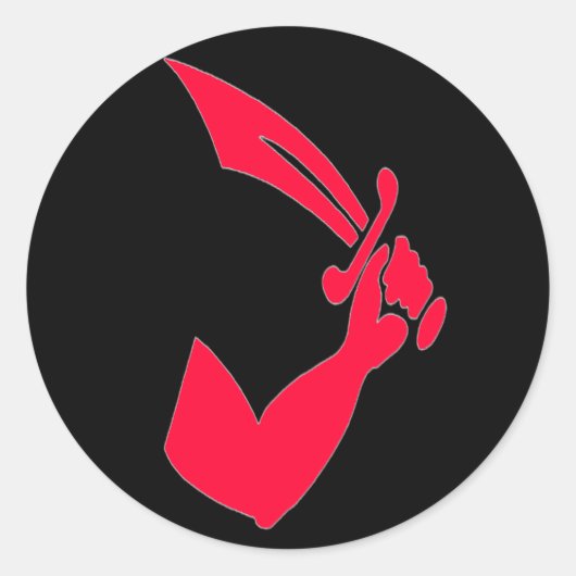 Thomas Tew -Red Ronde Sticker (Voorkant)