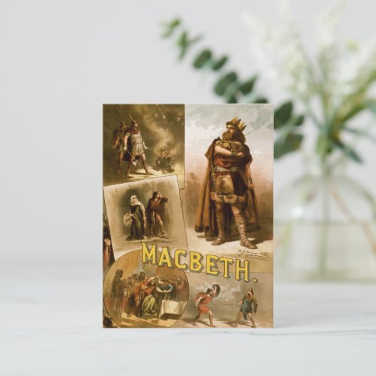 Thomas W. Keene in William Shakespeare's MacBeth Briefkaart (Staand voorkant)