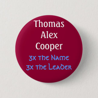 ThomasAlexCooper, 3x de Name3x Leider Ronde Button 5,7 Cm