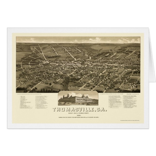 Thomasville, GA Panorama - 1885 (Voorkant Horizontaal)