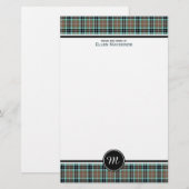 Thompson Clan Hunting Tartan Monogram Briefpapier (Voorkant / Achterkant)