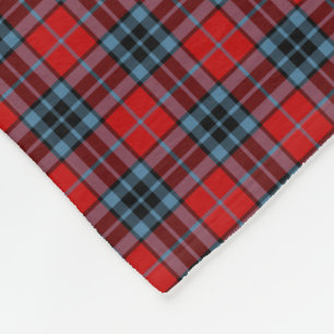 Thompson Clan Red en Light Blue Tartan Fleece Deken