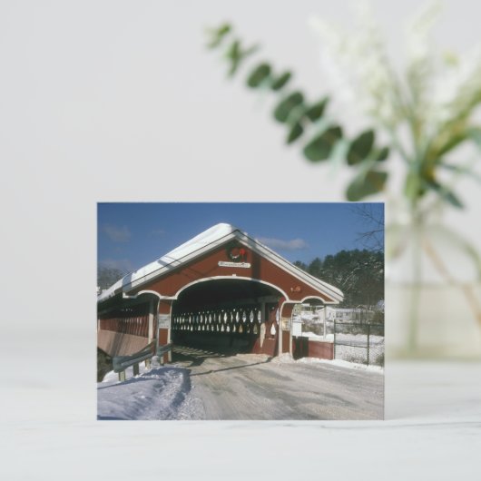 Thompson Covered Bridge, Swanzey New Hampshire Briefkaart (Staand voorkant)