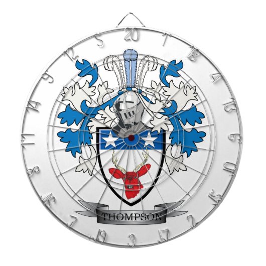 Thompson Family Crest Coat of Arms Dartbord (Voorkant)
