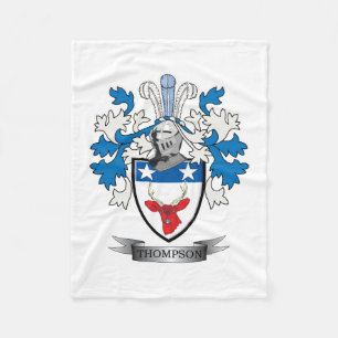 Thompson Family Crest Coat of Arms Fleece Deken