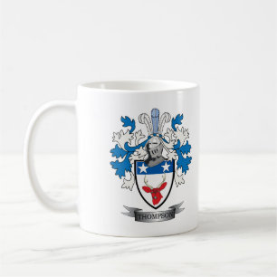 Thompson Family Crest Coat of Arms Koffiemok