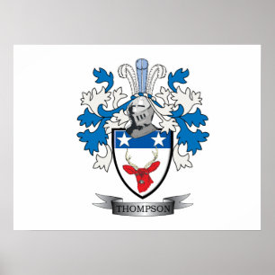 Thompson Family Crest Coat. Poster