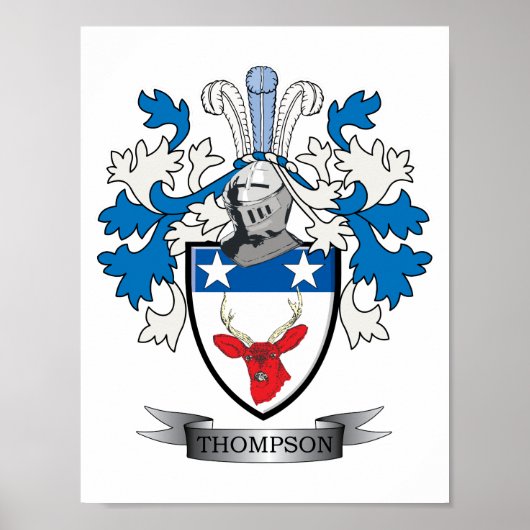 Thompson Family Crest Coat. Poster (Voorkant)