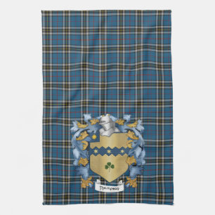 Thompson Family Crest en Tartan (Iers) Theedoek