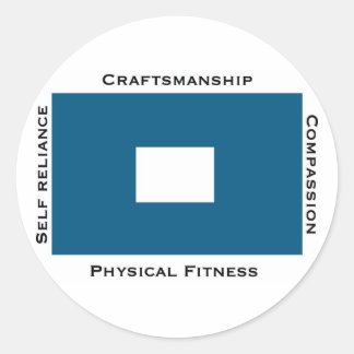 Thompson Island OB sticker_Blauw Peter Ronde Sticker