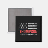 Thompson Naam Amerikaanse vlag - Thompson Achterna Magneet (Voorkant / Achterkant)