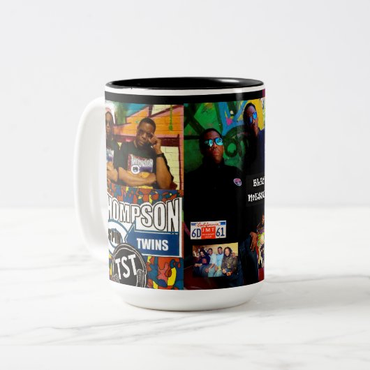 THOMPSON SPIN TWINS Two-Tone Mok, 15 oz Tweekleurige Koffiemok (Voorkant links)