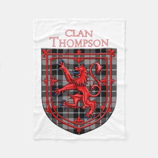 Thompson Tartan Scottish Plaid Lion Rampant Fleece Deken (Voorkant)