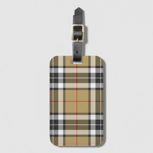 Thomson Camel Tartan Pset Pattern Family Mode Bagagelabel (Voorkant (verticaal))