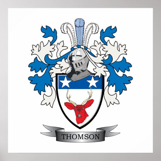 Thomson Family Crest Coat of Arms Poster (Voorkant)
