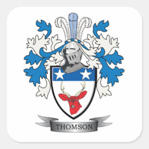 Thomson Family Crest Coat of Arms Vierkante Sticker