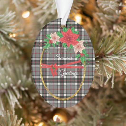 Thomson Gray Modern Tartan Kerstmis Ornament (Boom)